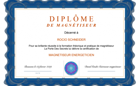 Diplôme de Rocio Schneider